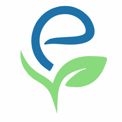 Fototapeta premium Letter E Leaf Logo Minimal Eco Friendly Nature Design