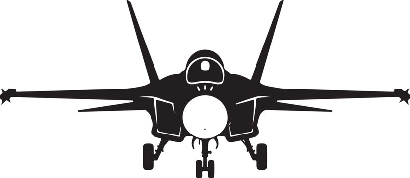 Black fighter jet, military aircraft, airplane illustration, vector fighter plane
