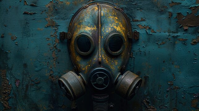 vintage mask used for bacteriological warfare during the cold war