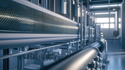 Fototapeta premium Advanced industrial manufacturing facility with modern machinery