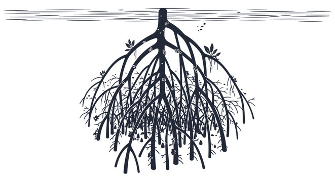 Detailed illustration of root system.