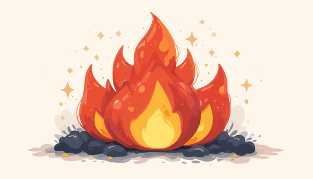 fire in the fireplace vector