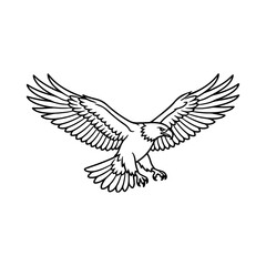 Fototapeta premium outline bald eagle silhouette