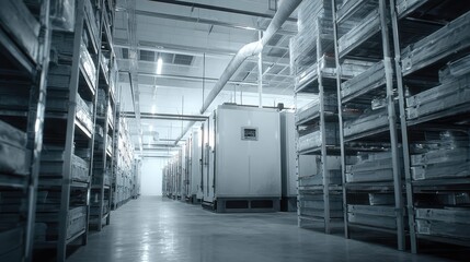 Obraz premium Large industrial storage facility with cooled units
