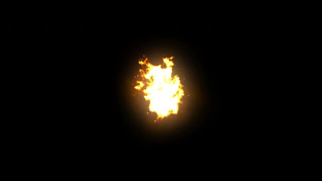 Fiery Impact Explosion with Realistic Spark Particles Motion Graphic