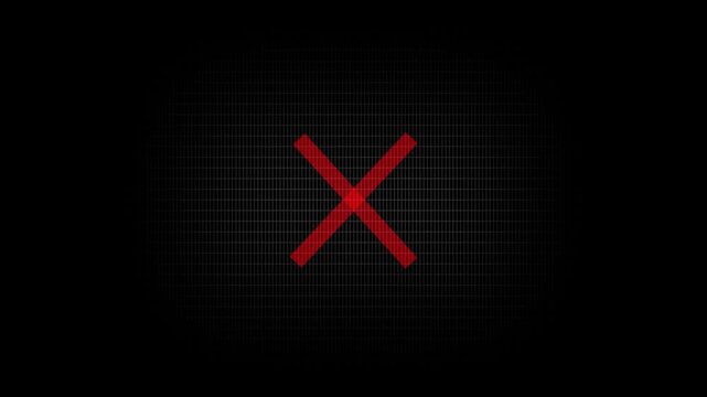 Red cross mark icon isolated on transparent background representing error ,Wrong Icon Animation with Red Cross Mark and Smooth Motion, Denial and Prohibition Symbol in 4K Video Format,