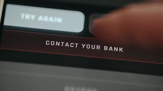 User taps the option Contact Your Bank to resolve a declined transaction