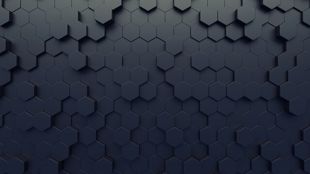 Hexagonal Abstract Technology Background. Hi-Tech Sci-Fi Hexagons Pattern - 3d illustration