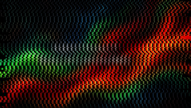 Abstract digital art with red and green pixelation