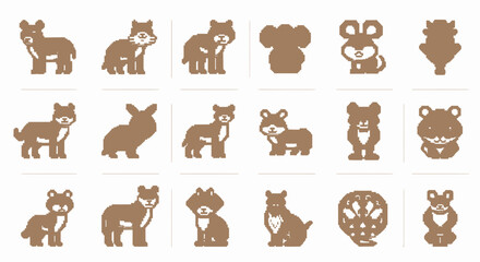 Obraz premium Collection of various animal silhouettes.
