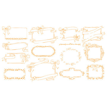 Hand drawn animal doodle frame set, cute cartoon borders with pets and wavy edges decorative design