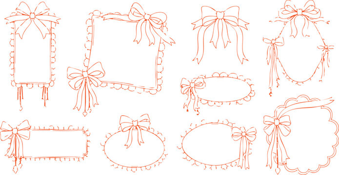 Hand drawn animal doodle frame set, cute cartoon borders with pets and wavy edges decorative design