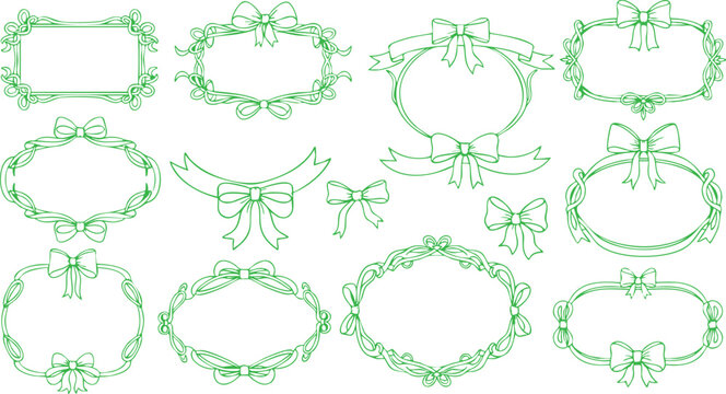Minimal abstract square frame doodles, hand drawn geometric borders with soft wavy lines decorative set