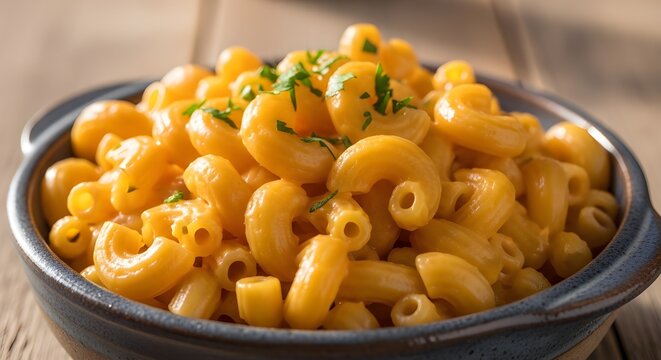 Creamy Macaroni Pasta with Rich Cheese Sauce in Ceramic Bowl, National Macaroni Day