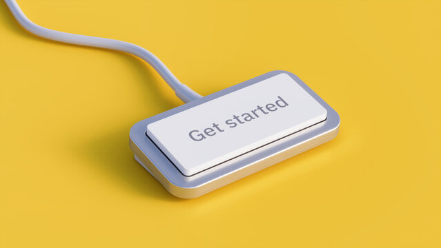 Get started button - 3d illustration
