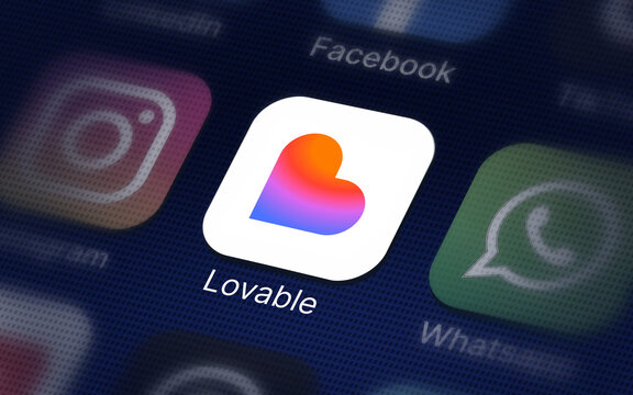 Lovable Company logo on the smartphone
