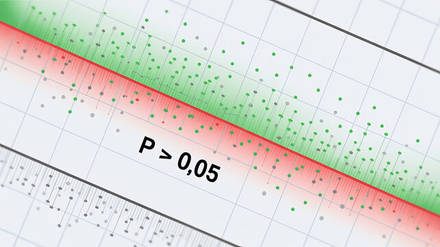 Data Analysis Diagram: A detailed graph illustrates data analysis, with points and lines indicating patterns, relationships, and statistical significance within the data.