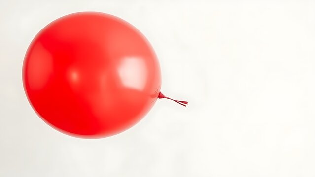 An overinflated red balloon is strained to its limit, tethered by a thin string.