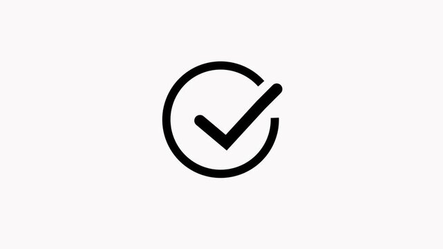 check mark on transparent background with alpha channel. approved tick mark icon,Green check mark animation on white background. Success, Approval, Yes tick and Done Motion Graphic 4k animation