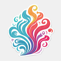 Fototapeta premium Colorful Swirls and Flourishes Abstract Design