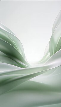 Abstract green wave background with soft flowing layers, smooth light space, green silk waves and flowing curves for elegant clean minimal modern wallpaper design