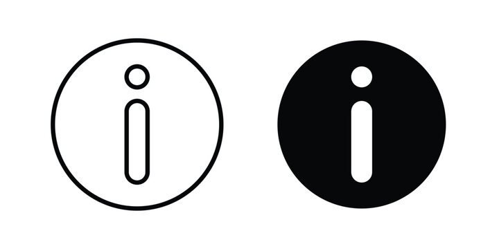 Info icon on white background editable stroke and solid flat.