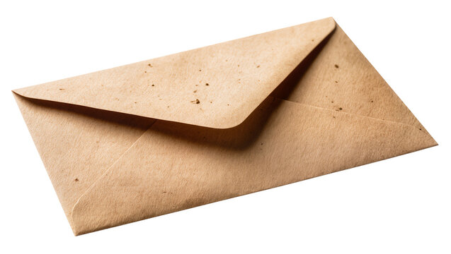 Brown paper envelope with folded flaps and slight texture