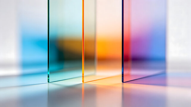 Colorful geometric glass refraction background