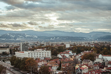 Obraz premium Plovdiv city viewed from above
