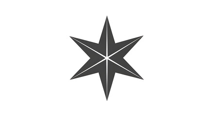 Obraz premium Black starburst shape with sharp rays on white background