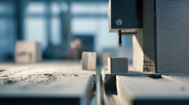 3d printer building intricate cubic prototypes on a manufacturing floor