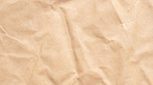 Old crumpled brown recycle cardboard kraft paper texture background stop motion