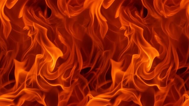 Detailed Close Up of Roaring Fire Flames Texture