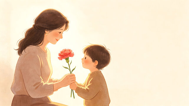 Mother's Day Thanksgiving Family Warmth Illustration