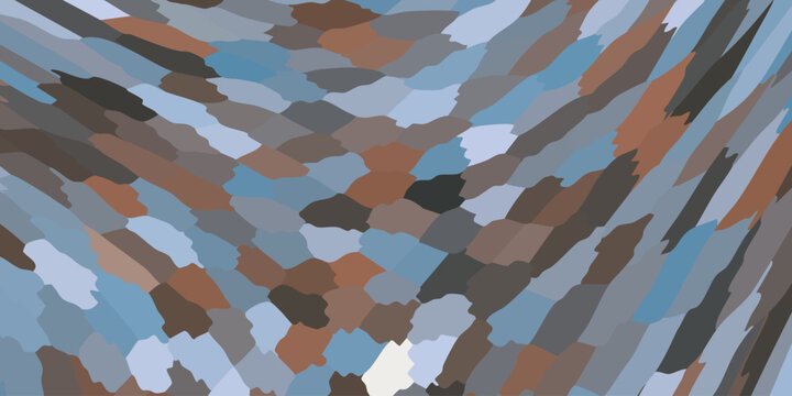 Abstract brush strokes background with geometric mosaic texture. Vector illustration