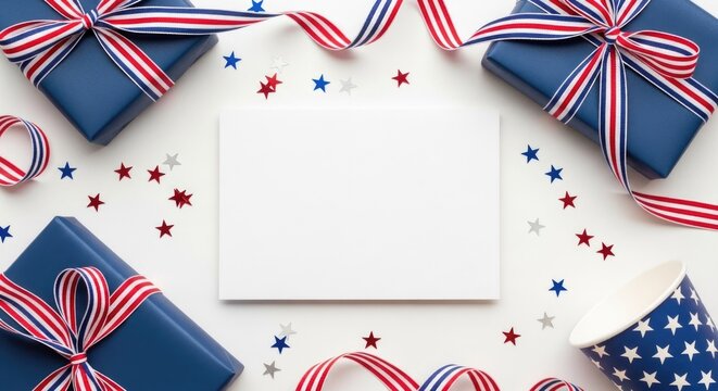 Festive 4th of july gifts decorations a patriotic celebration layout