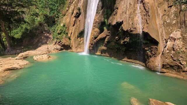 Anisakan Waterfall (Dat Taw Gyaint) at Pyin Oo Lwin in Myanmar during summer