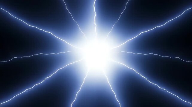 Glowing White Electric Star with Light Rays