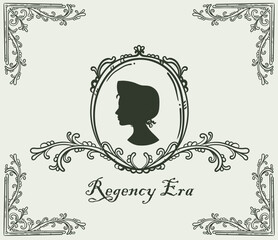Set of Regency Era Ladies Profile Portraits Vector © Wiktoria Matynia