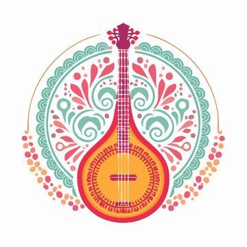 Mandolin with Decorative Mandala Pattern