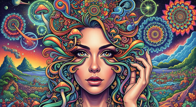 Psychedelic Mindscape of Thoughts and Emotions 4k pc wallpaper