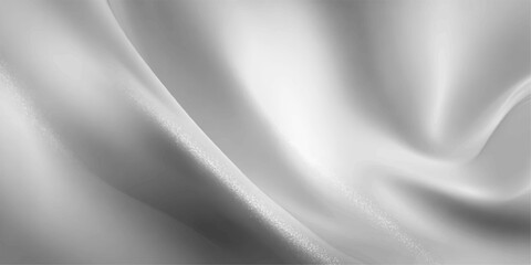 Fototapeta premium A smooth white silk fabric background with luxury satin waves and a flowing soft textile texture creating an elegant light grey pattern for a wedding backdrop or wallpaper design abstraction