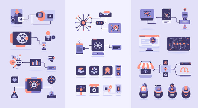 A modern illustration conveying the seamless flow of data and connection between systems, creating a sense of connectivity and technological advanceme