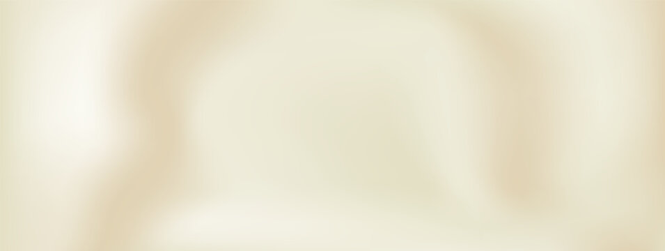 Satin warm beige gradient background with creamy golden color and folded fabric texture. Nacre ivory silk for elegant wedding invitation and luxury design template. Vector bg.