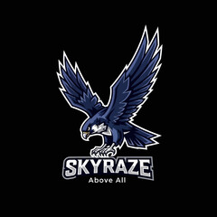 Fototapeta premium Dark Blue Eagle in Flight.