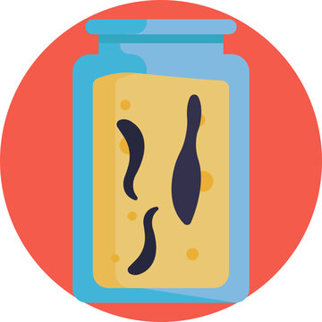 An illustration of a leech with soft, organic shapes, emphasizing traditional healing practices and holistic therapy.