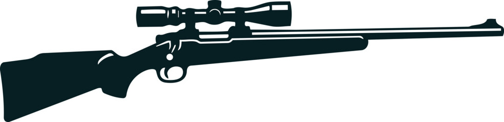 Fototapeta premium Sniper Rifle with Scope Silhouette