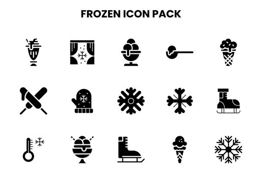Frozen Glyph SVG Icons Pack