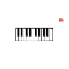 Fototapeta premium Digital piano keyboard octave graphic with musical note symbol