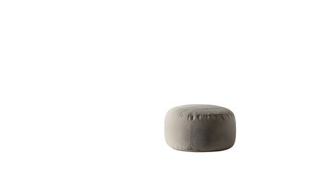 Obraz premium Modern Color-Blocked Fabric Pouf in Charcoal, Grey, and Beige